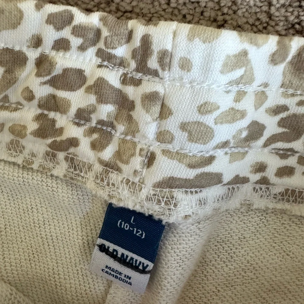 Girls Old Navy cheetah jogger pants yl 10/12 nwot
